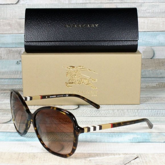 BURBERRY DARK HAVANA BROWN 58MM SUNGLASSES - Picture 3 of 3